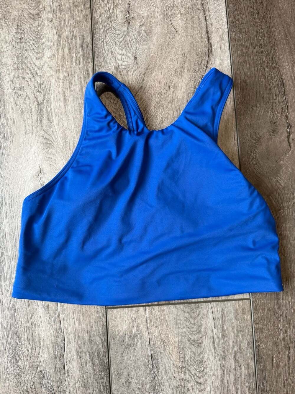 Tyr Blue High Neck Swim Crop Top Medium